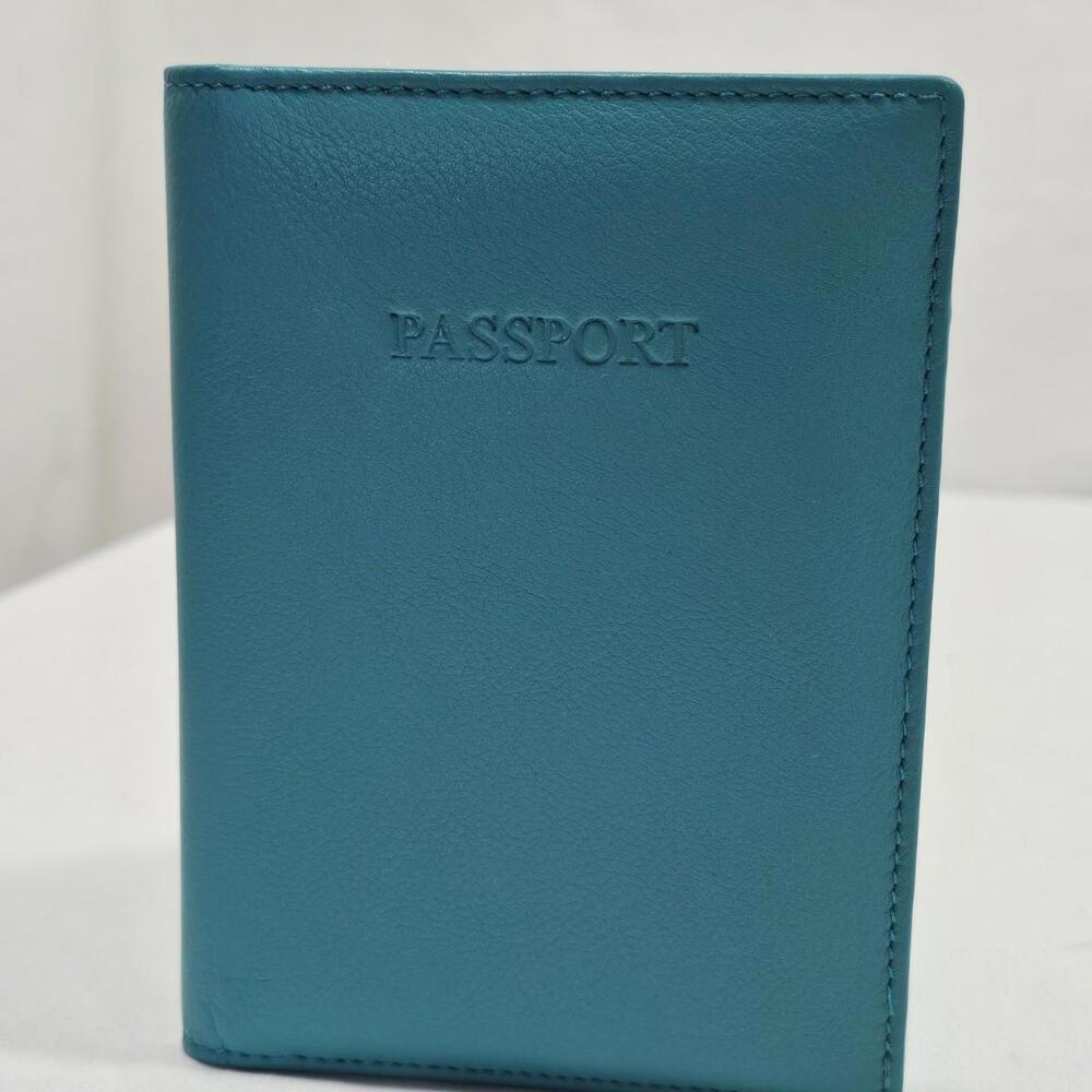 Visconti Real Leather RFID Data Protection Passport Wallet, Blue/green